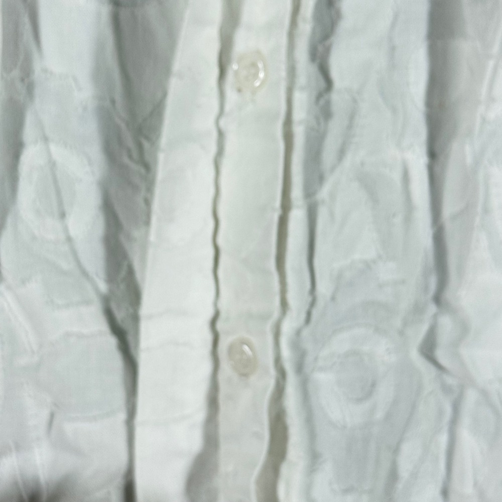 Hester & Orchard Floral Eyelet Blouse Women Large White Pintuck Boho Cottagecore - Picture 9 of 13